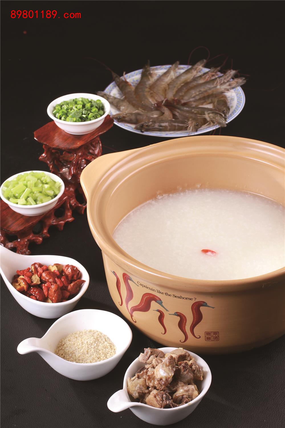 乳鸽明虾粥